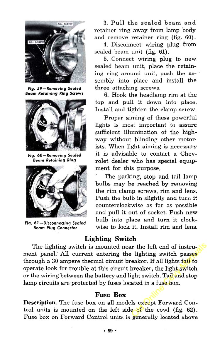 1953 Chevrolet Trucks Operators Manual Page 74